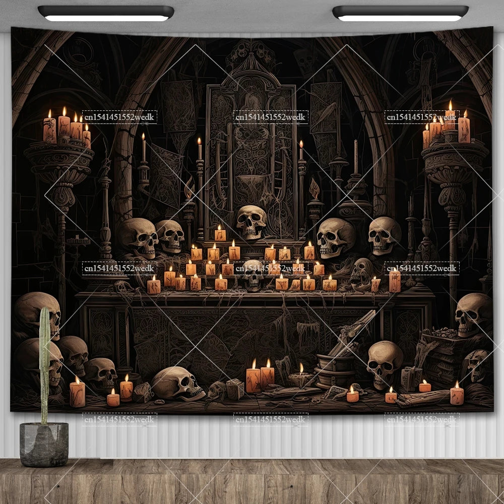 Enchanted Library Staircase Tapestry Wall Hanging