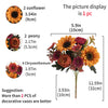 Bouquet de tournesol et de pivoine artificiels sur une tige.