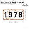 A vintage style aluminum license plate with the number 1978, showing signs of rust and wear.