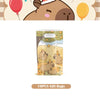 A set of 10 gift bags featuring cute capybara illustrations for a birthday party.