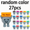 A collection of 27 You Rock mini figurines in various colors and expressions.