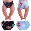 Christmas doll outfit set for 43cm and 18-inch dolls featuring festive patterns in black and light blue.