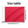 Roll of red suede wrap fabric showing its size table dimensions.