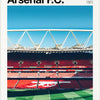 A poster featuring a stadium scene of Arsenal F.C. with the year 1886.