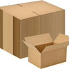 A stack of 100 sturdy corrugated cardboard shipping boxes in a natural brown color.