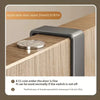 A metal door seam fitting is shown next to a wooden panel, with instructions for use provided.