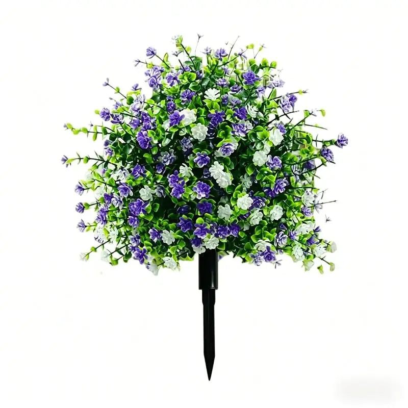 Artificial Petunia Flowers with Ground Stakes – 18" Outdoor Faux Flowers for Garden & Porch Decor