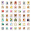 A grid of cute animal vinyl stickers featuring various animals like cats, dogs, and bears for laptops and water bottles.