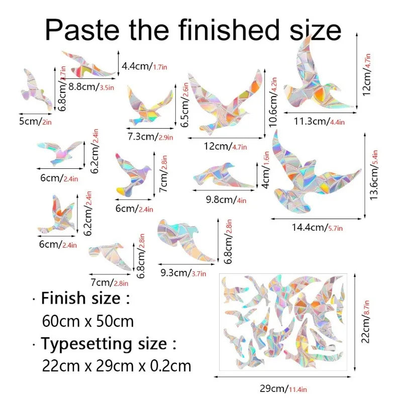 Rainbow Prism Window Stickers – 29 Assorted Sun Catcher Designs