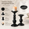 Black and Gold Retro Metal Pillar Candle Holder