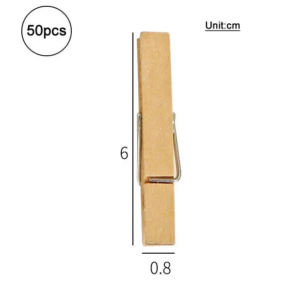 Mini Wooden Clothespins for Crafts and Photos (Set of 50)