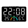 A black digital alarm clock displaying the time 22:08 and temperature/humidity readings.