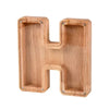 Wooden alphabet letter H piggy bank coin box for kids made of light wood