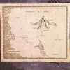 Vintage retro world map canvas wall art featuring an old map with topographical features and text.
