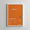 Orange album cover art featuring the title Channel Orange and tracklist on a white canvas print.