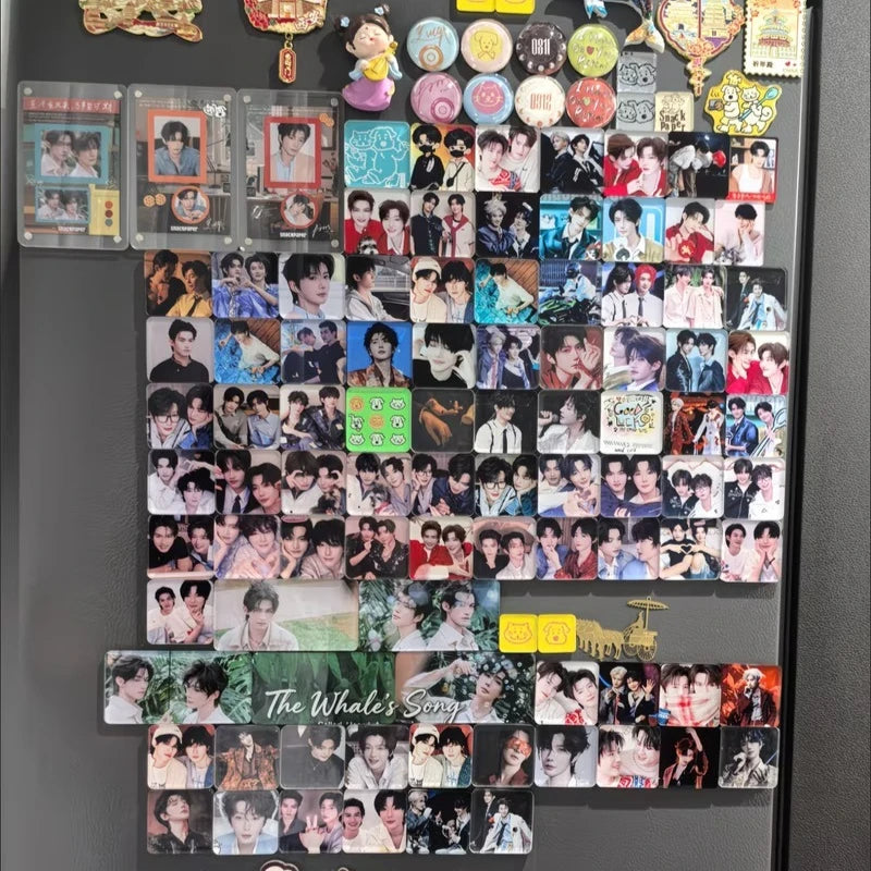 A collection of magnetic photo kits featuring various portraits and scenes on clear acrylic for DIY crafting.