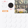 A set of 16 round fridge magnets featuring various Chinese characters and designs.