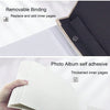 Close-up view showing removable binding and thickened inner pages of a photo album.