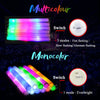 Image showing multicolor and monocolor RGB glow foam sticks with switches for different flashing modes