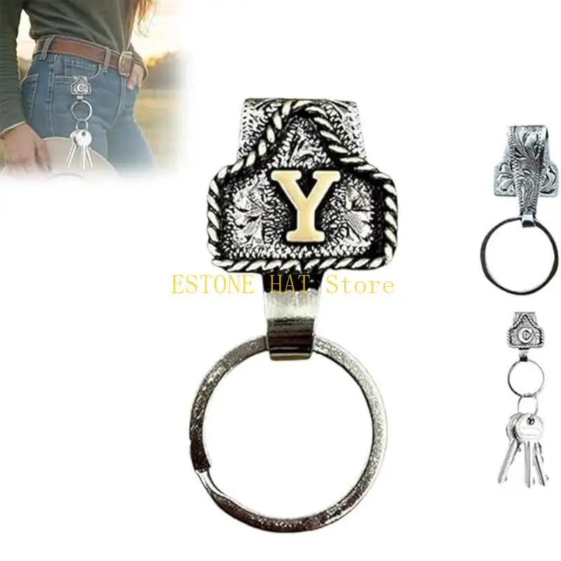 Silver metal Y-shaped charm keychain with a quick-release clip