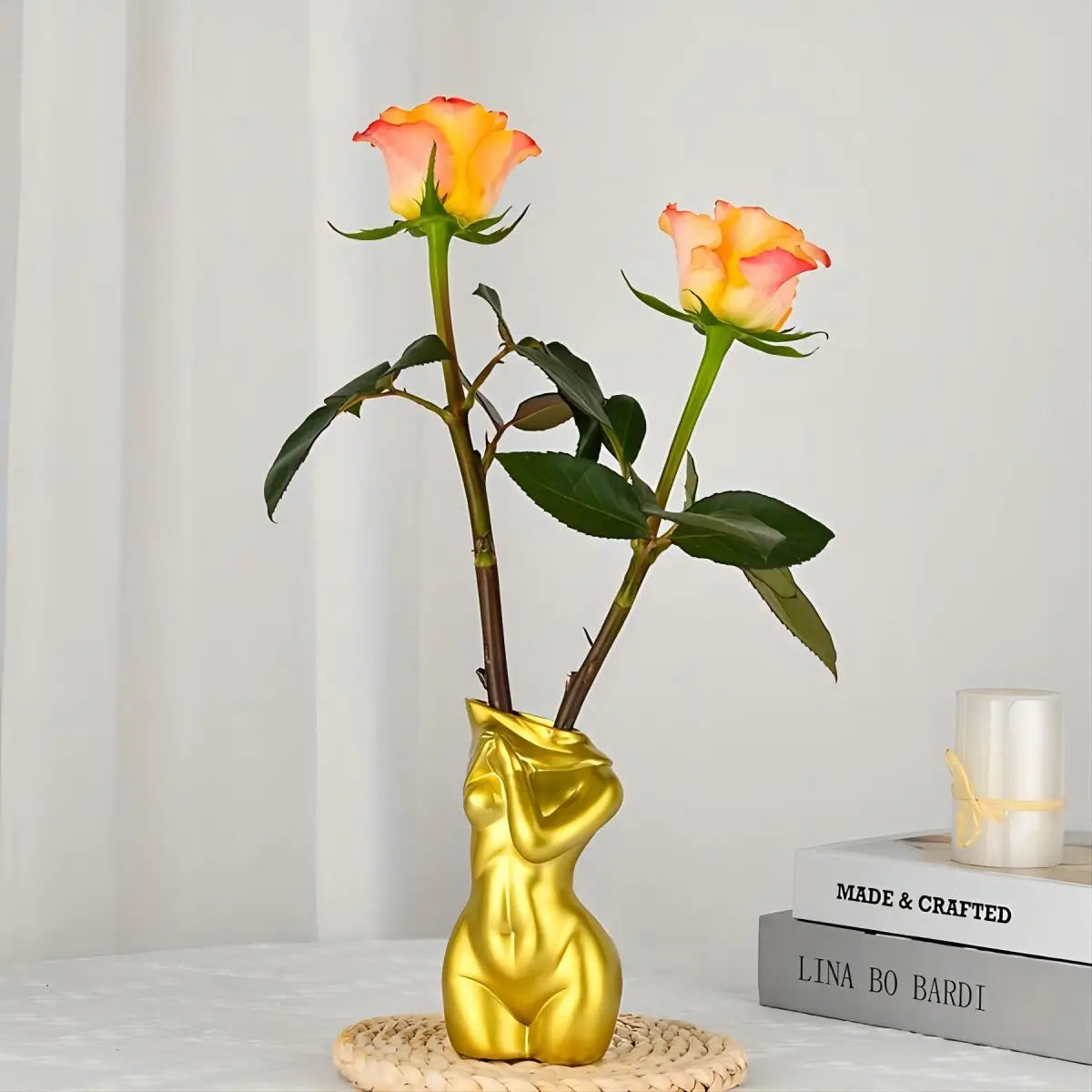 Abstract Female Torso Resin Vase