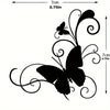 Black butterfly vinyl sticker with swirling lines for decals