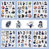 A collection of cartoon graffiti stickers featuring characters from various anime and manga series for decorating water bottl