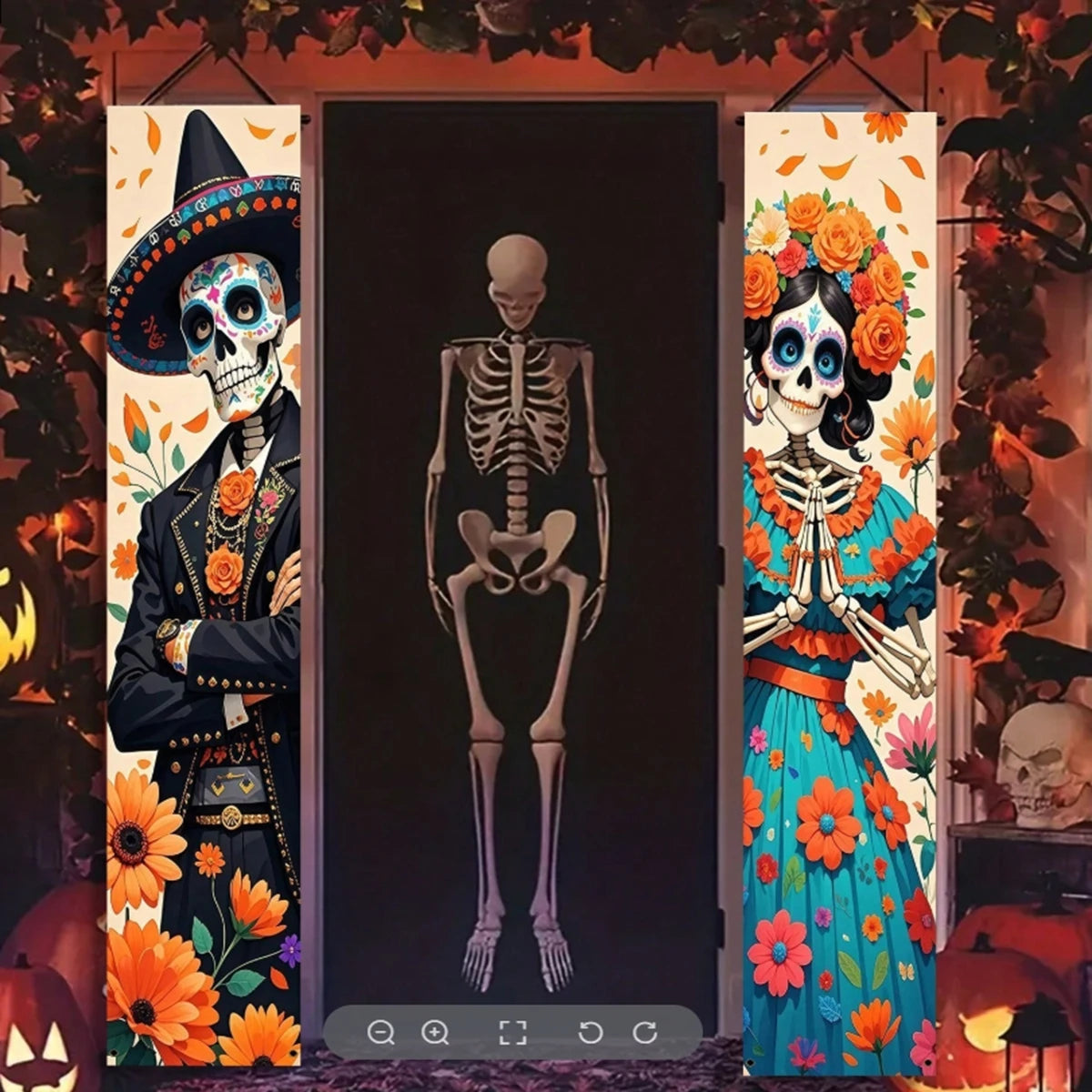Day of the Dead Sugar Skull Door Banners – Set of 2