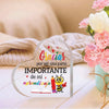 Acrylic heart plaque with 'Gracias por ser una parte importante de mi aprendizaje' text and a bee design