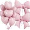 Pink Heart & Bow Balloon Set for Weddings and Showers