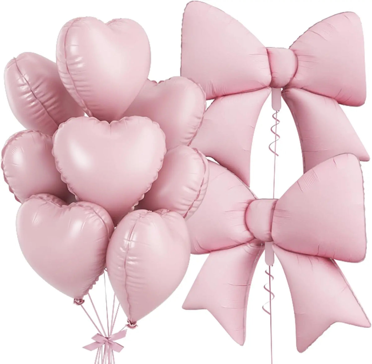 Pink Heart & Bow Balloon Set for Weddings and Showers