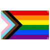 Bannière en tissu horizontale affichant le design du drapeau Pride à six couleurs.