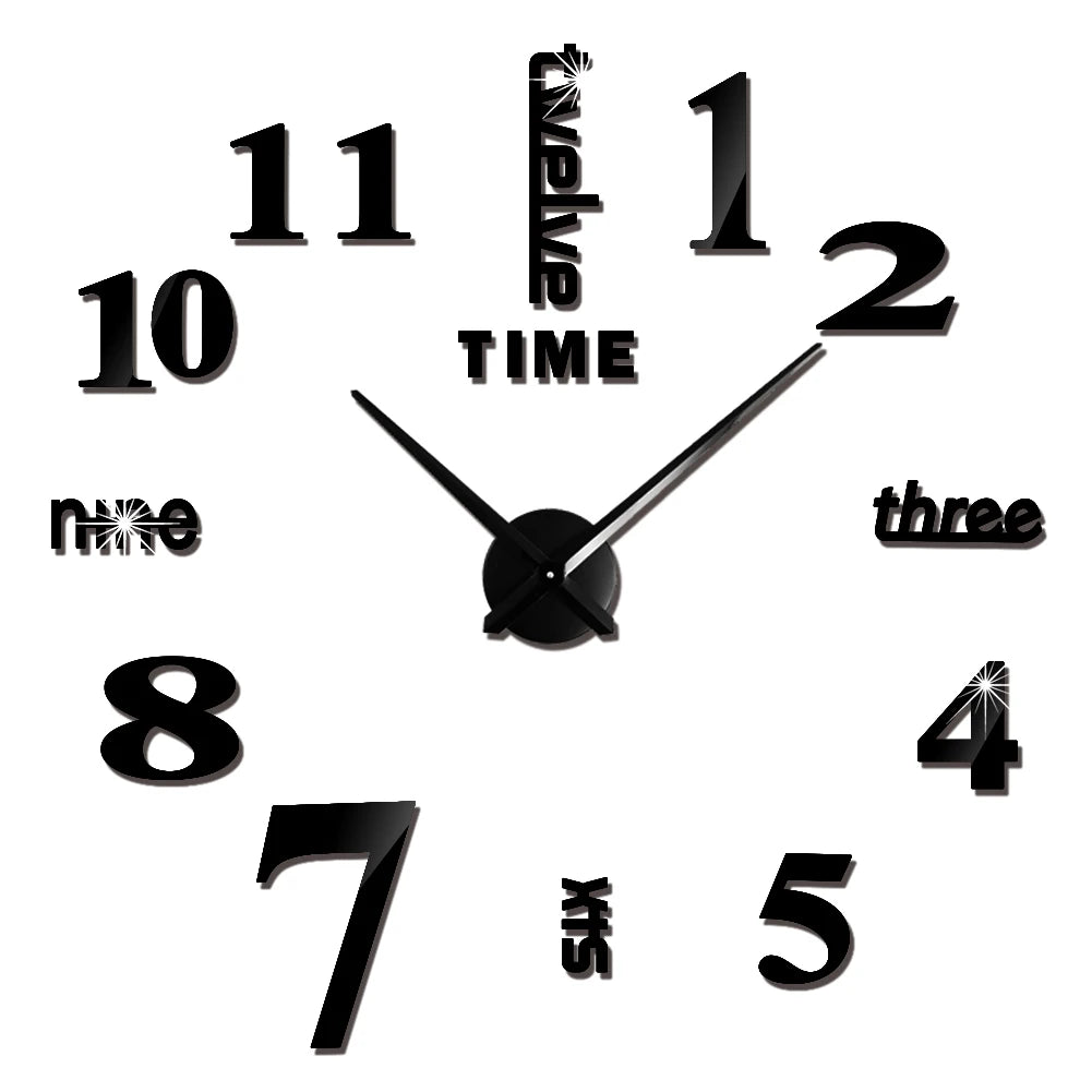 A black and white analog clock face showing the time as eleven o'clock.