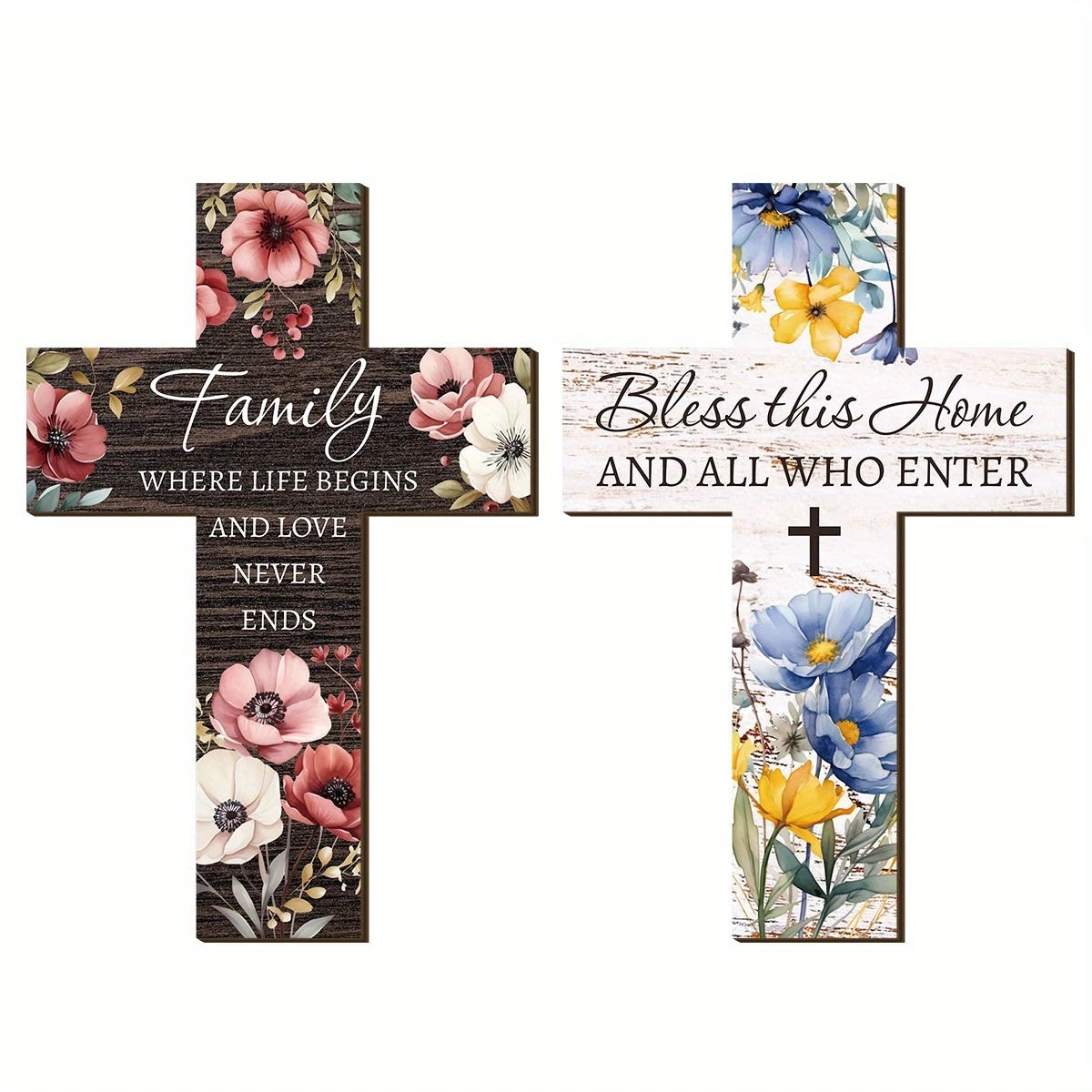 Rustic Wooden Cross Wall Decor for Home & Prayer Room