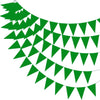 Green and white triangle bunting flags arranged in a curved garland pattern.