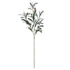 Artificial olive branch with green leaves and small red fruits for home and event decor