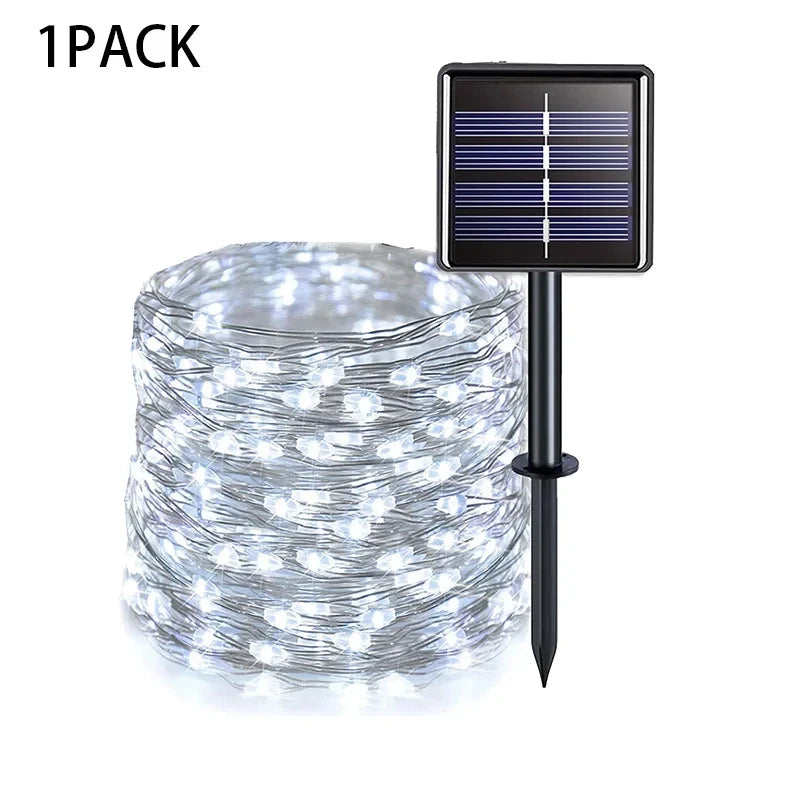 Solar-Powered Outdoor Festoon String Lights with Waterproof Garland Design