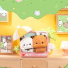 A set of Yier & Bubu series fridge magnet collectible dolls featuring a white and an orange bear face.