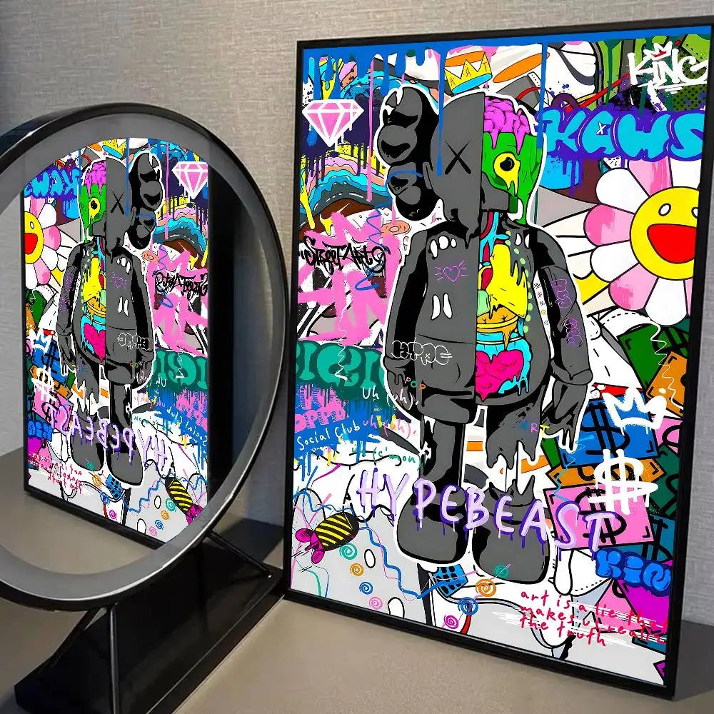 Graffiti Teddy Bear Art Print – Edgy Wall Decor