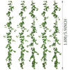 A set of artificial ivy garlands displayed vertically, showing various lengths and arrangements for home decor.