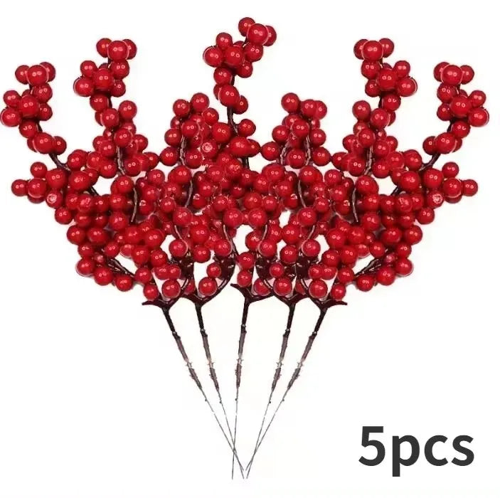 Artificial Red Berry Branches for Christmas Decor