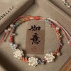 Handmade Red Rope Amulet Bracelet with Cinnabar Clasp