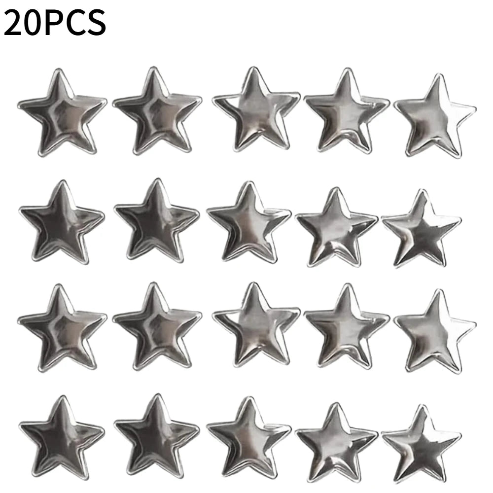 Vintage Silver Star Magnets for Fridge and Photo Wall