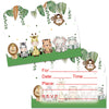 A set of cute jungle safari animal illustrations for a birthday party invitation design.