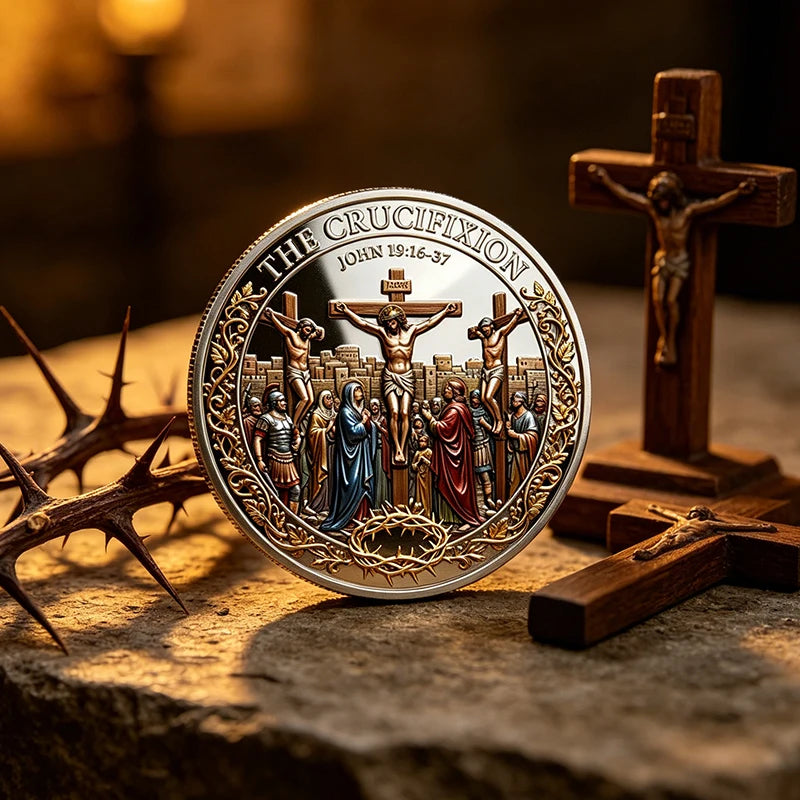 Christ Is Risen Commemorative Coin – Religious Crucifixion & Resurrection Souvenir