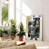 A canvas poster featuring a portrait of Do Bronx from UFC, displayed in a bright room.
