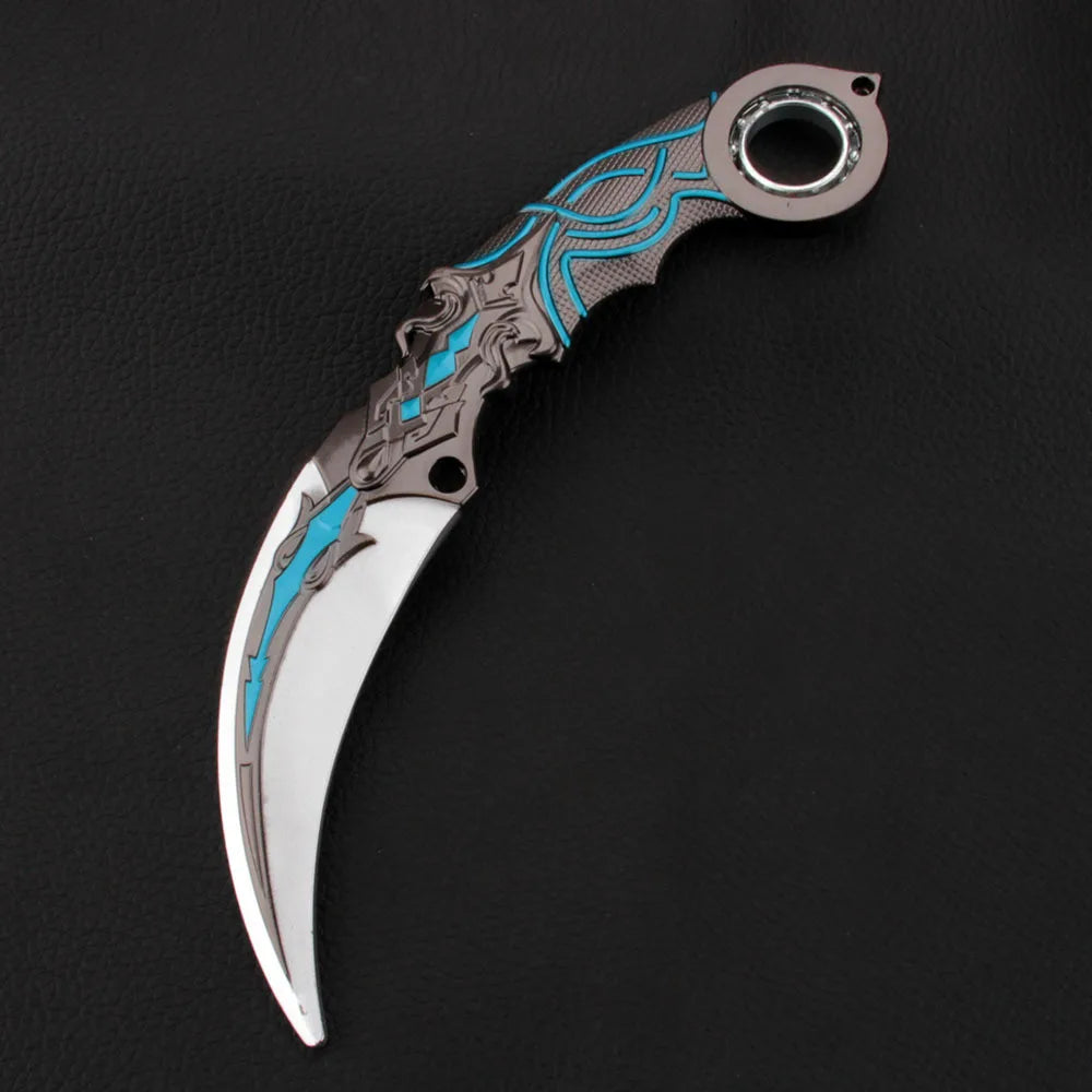 Anime-style blue dragon rotating claw knife model collectible display piece