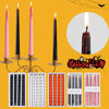 Set of four gothic vampire tears taper candles with dripping blood effect in various colors