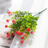 Artificial eucalyptus branch with seven green stems used for home decor or wedding arrangements.