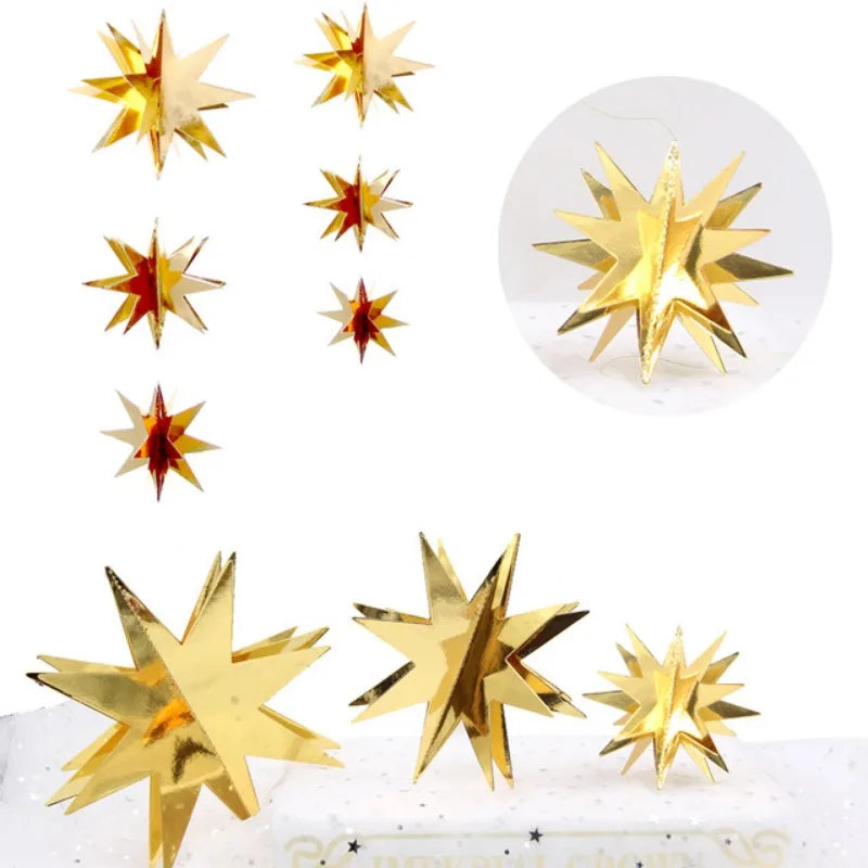 Gold Twinkle Star Paper Garlands